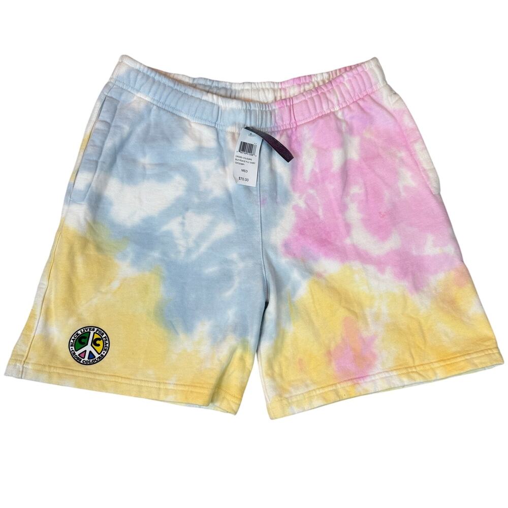 NWT Medium Cross Colours Black Lives For Peace Fleece Tye Dye Shorts New Gift